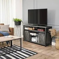 VASAGLE Mueble de TV de 2 Puertas, Soporte de TV con Estantes Ajustables, Largo de 140 cm, para Televisores de 65 Pulgadas, para Salón, Comedor, Dormitorio, Blanco LTV027T46