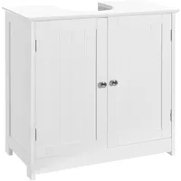 LOLAhome Mueble Bajo Lavabo pie de Madera Blanco, Mueble Baño de 60x30x60 cm