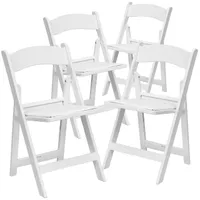 Flash Furniture Muebles Flash Silla Plegable de Madera, Vinilo, Natural, 4 Unidades