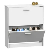 MUEBLES PITARCH Tibet Zapatero,Roble Cambrian/Blanco, 82 x 74 x 25 cm