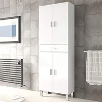 Habitdesign Columna de baño, Mueble de Lavabo, 4 Puertas y 1 cajón, Modelo Aruba, Acabado en Blanco Brillo, Medidas: 60 cm (Ancho) x 182 cm (Alto) X 29 cm (Fondo), Grande