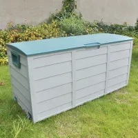 Purzen Caja de almacenamiento de jardín impermeable, 460L grande para muebles de patio, cojines al aire libre, con cerradura, contenedores de almacenamiento al aire libre,Negro