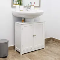 LOLAhome Mueble Bajo Lavabo pie de Madera Blanco, Mueble Baño de 60x30x60 cm
